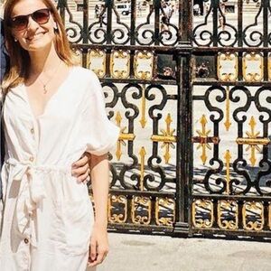 Zara XS off white summer dress